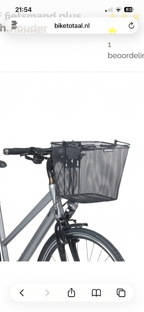 Fietsmand, Fietsen en Brommers, Ophalen of Verzenden, Zo goed als nieuw, Fietsmand, Stuurbevestiging