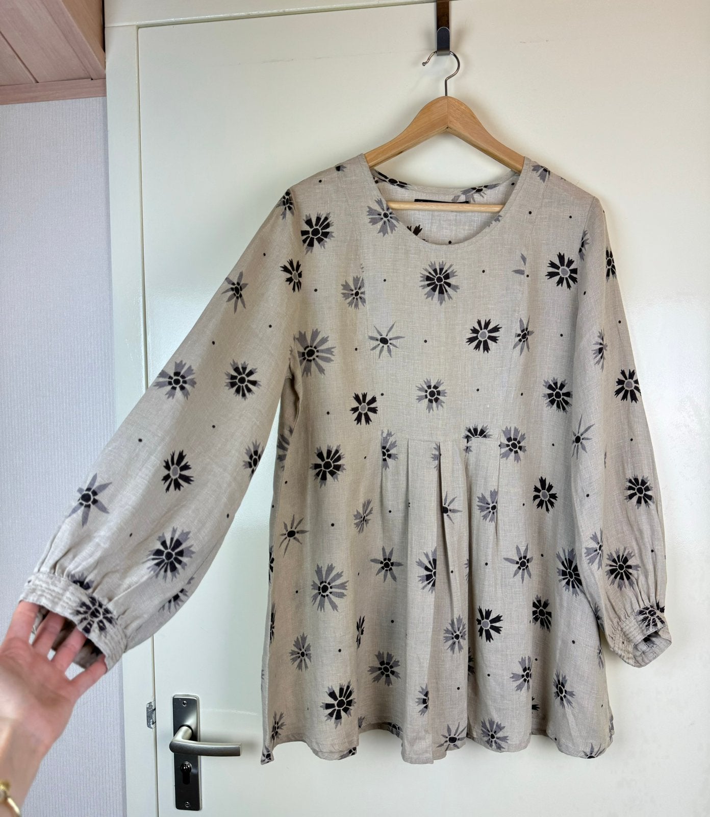 GUDRUN SJODEN 100% Linen Tuniek Dress Tunic Floral Boho M, Kleding | Dames, Maat 38/40 (M), Ophalen of Verzenden, Zo goed als nieuw