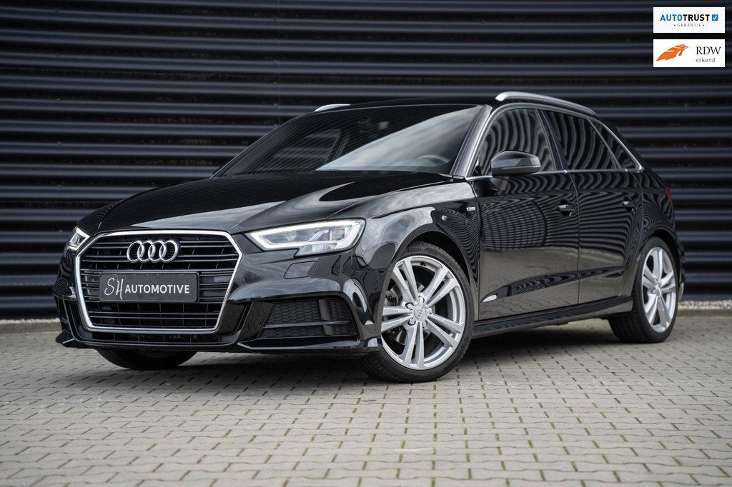Audi A3 Sportback 35 TFSI CoD Sport 3x S-Line / CARPLAY / VI, Auto's, 4 cilinders, 150 pk, Leder en Stof, Zwart