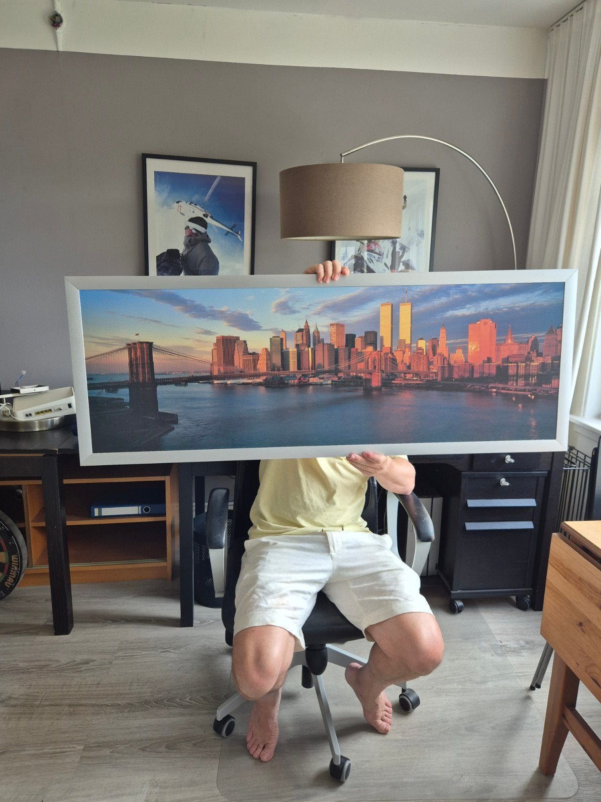 New York City Skyline Canvas - Manhattan & Brooklyn Bridge, Ophalen, Zo goed als nieuw, 100 tot 125 cm, Print