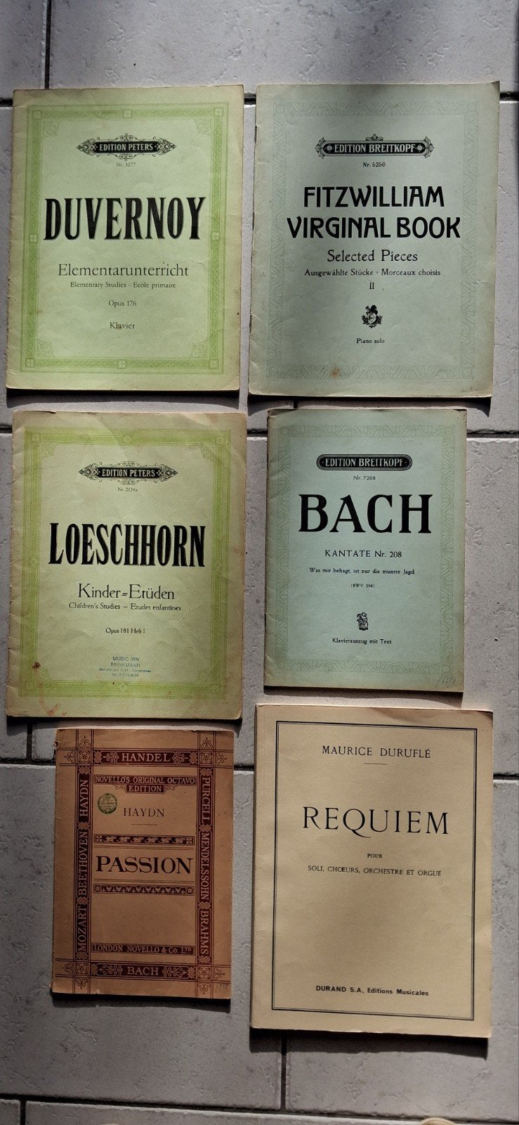 Div. bladmuziek: o.a. Bach, Händel, Duvernoy samen 7.50, Gebruikt, Klassiek, Piano, Ophalen of Verzenden