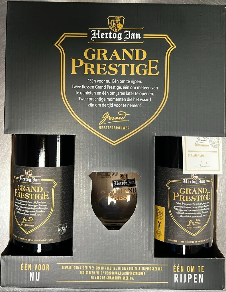 Grand Prestige luxe geschenkset Luxe set VINTAGE 2021 / 2 fl, Ophalen, Zo goed als nieuw, Flesje(s), Hertog Jan