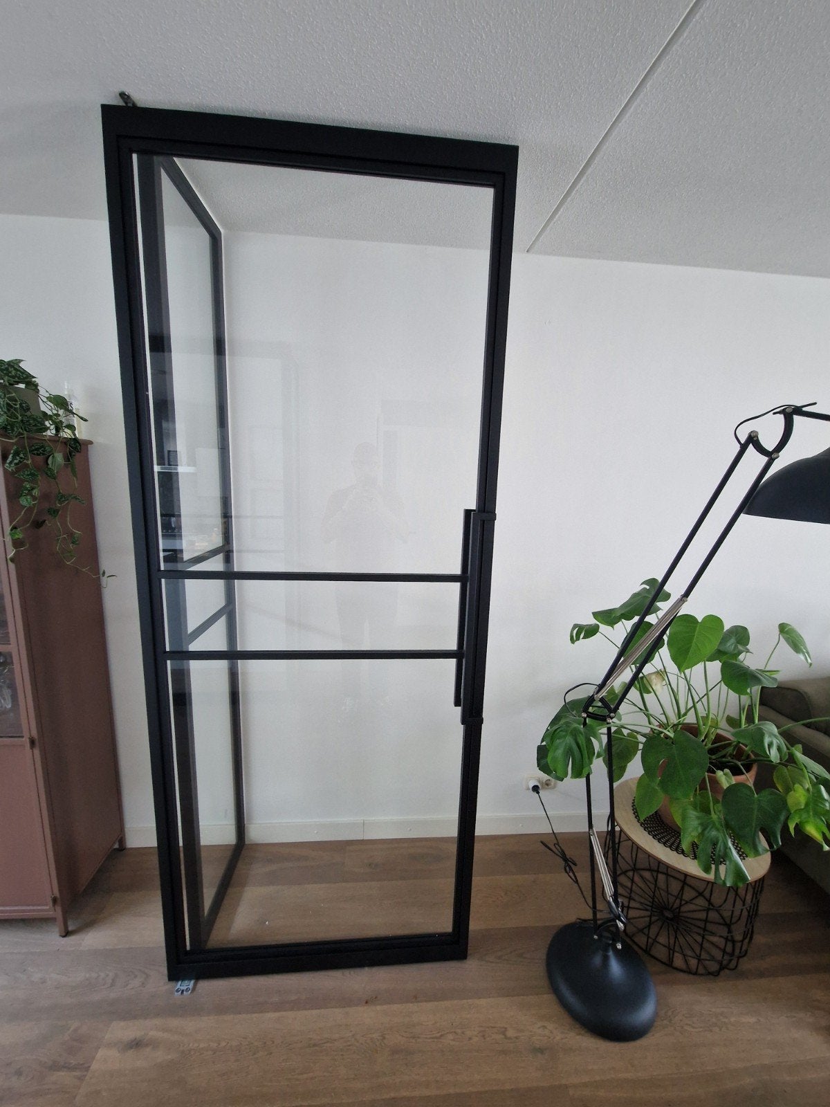Aluminium taatsdeur 96.4 x 240 cm, Ophalen, 80 tot 100 cm, 215 cm of meer, Binnendeur