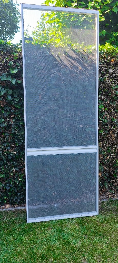 Schuifhordeur aluminium wit, Ophalen, 80 tot 100 cm, Hordeur, Zo goed als nieuw