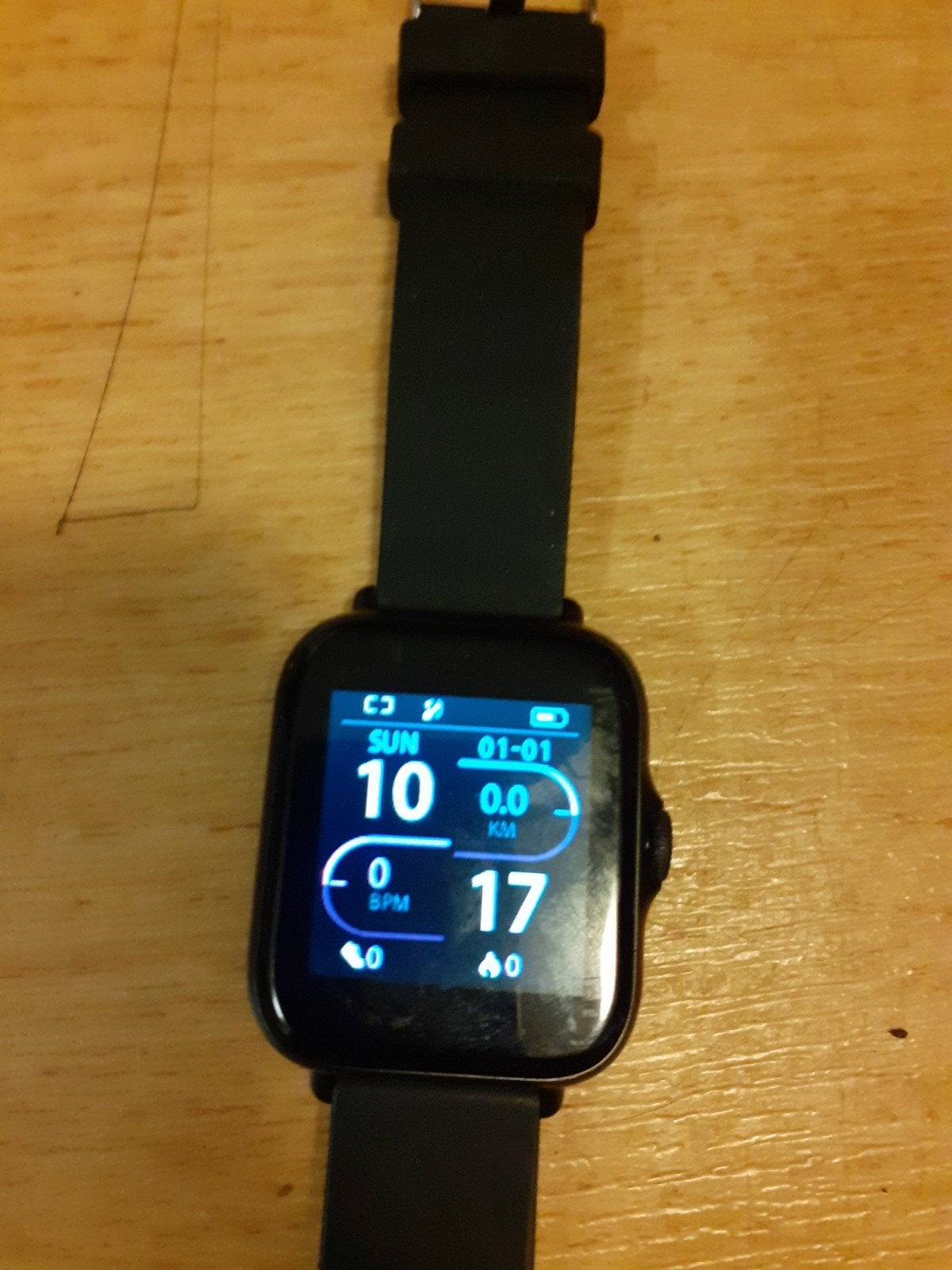 Smartwatch met stappenteller en hartslagmeter, Ophalen, Gebruikt, Onbekend, Zwart