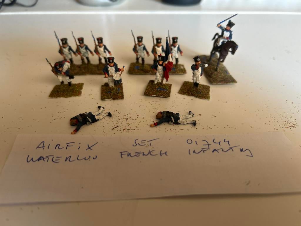 Airfix Waterloo Franse Infanterie Set 01744 - Geschilderd, Hobby en Vrije tijd, Modelbouw | Figuren en Diorama's, Ophalen of Verzenden