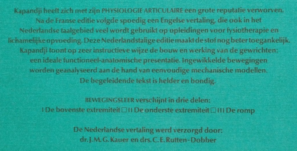 Bewegingsleer - De Onderste Extremiteit - I.A. Kapandji, Verzenden, Beta, Zo goed als nieuw, HBO