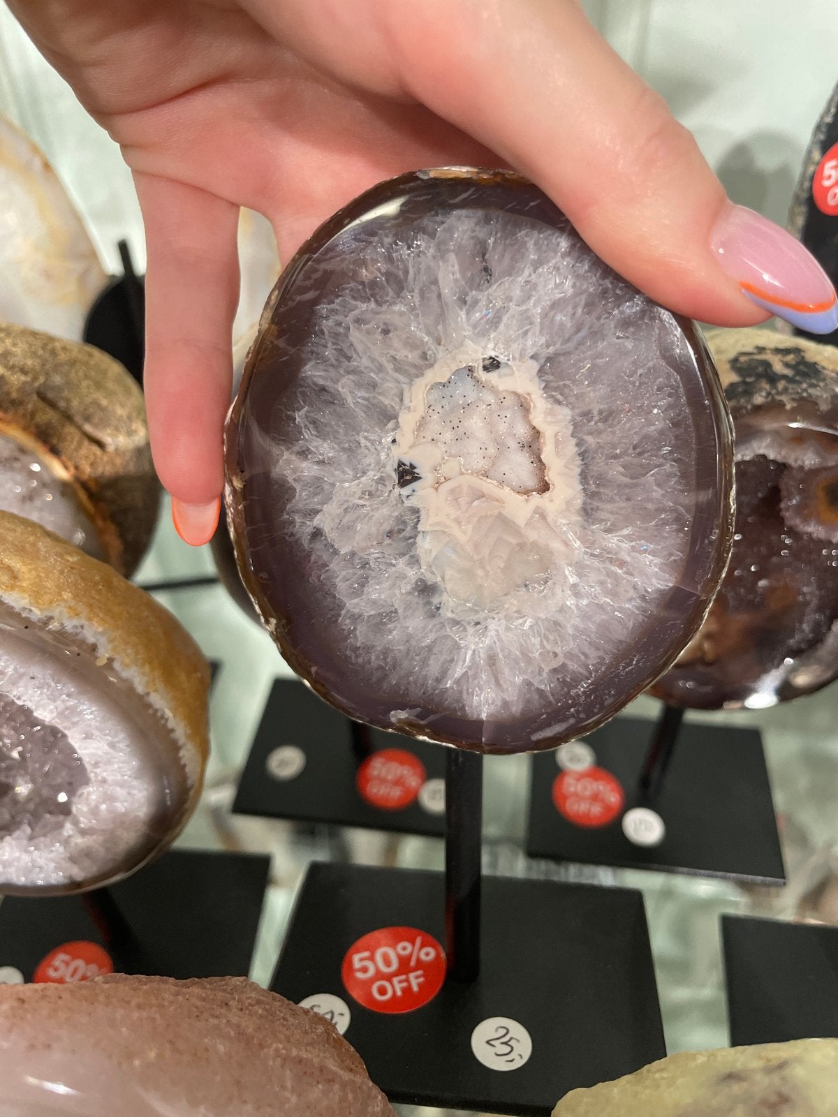 Prachtige Agaat Geode - Uniek Natuurlijk Kunstwerk, Nieuw, Ophalen of Verzenden, X, X