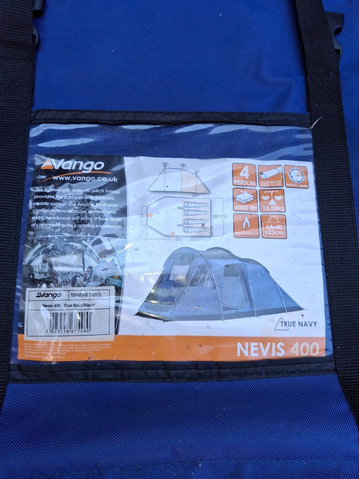 Vango Nevis 400 - Ruime 4-persoons tent, Caravans en Kamperen, Tenten, Ophalen, Gebruikt, Tot en met 4