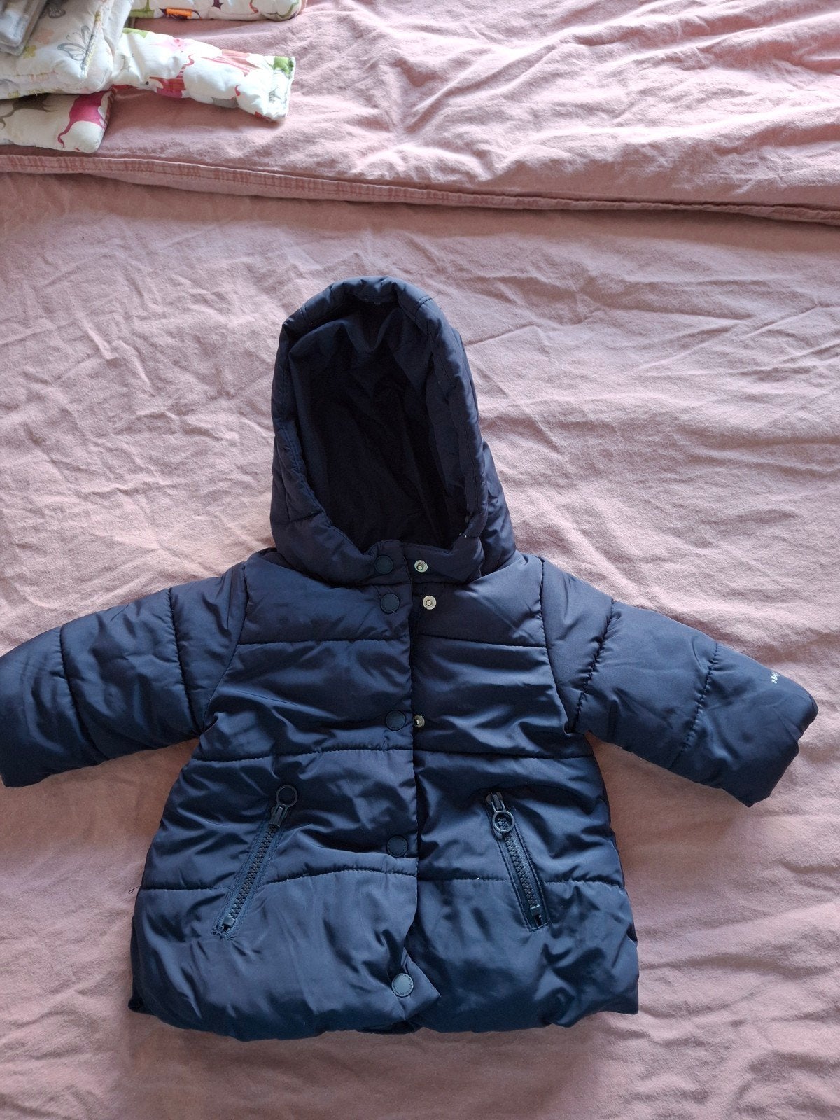 Donkerblauw winterjasje maat 68 van Zara Baby, Kinderen en Baby's, Ophalen, Gebruikt, Zara Baby, Jongetje of Meisje