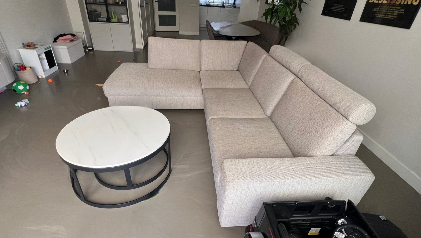 Hoekbank IKEA met 2 verplaatsbare neksteunen, Ophalen, 250 tot 300 cm, Gebruikt, Hoekbank
