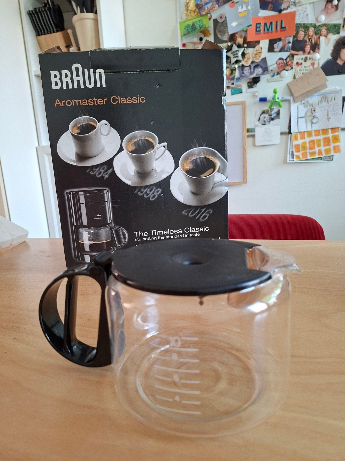 Braun Aromaster Classic koffiekan- glazen kan + filterhouder, Witgoed en Apparatuur, Koffiezetapparaten, Ophalen, Gebruikt, Koffiemachine