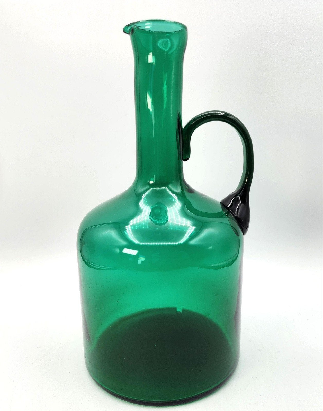 vintage 1970 schenkkan glas groen Rossini Emboli., Ophalen of Verzenden, Zo goed als nieuw, Groen, Glas