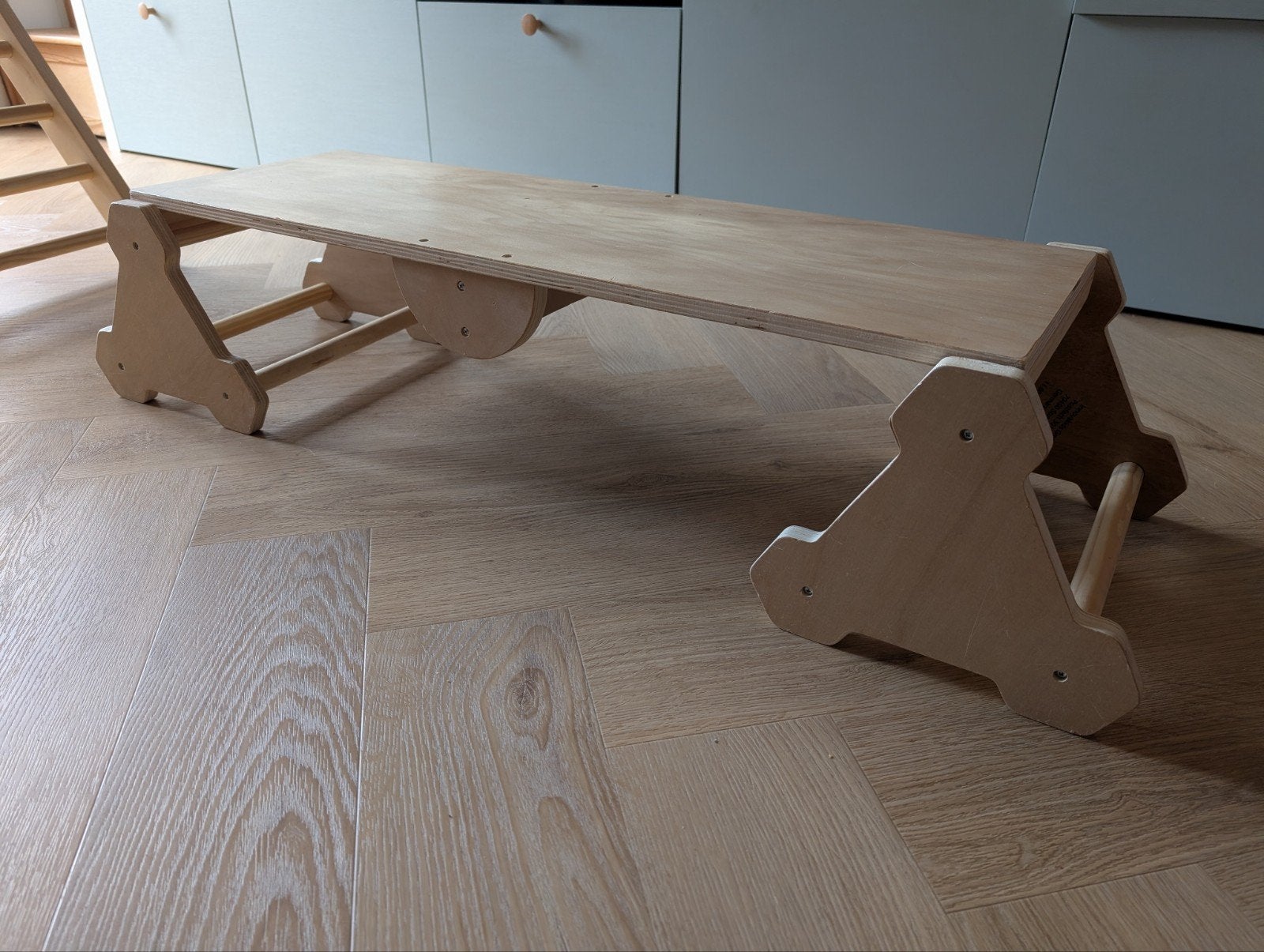 Houten evenwichtsbalk (90x30x24 cm), Ophalen of Verzenden, Gebruikt, Overige typen