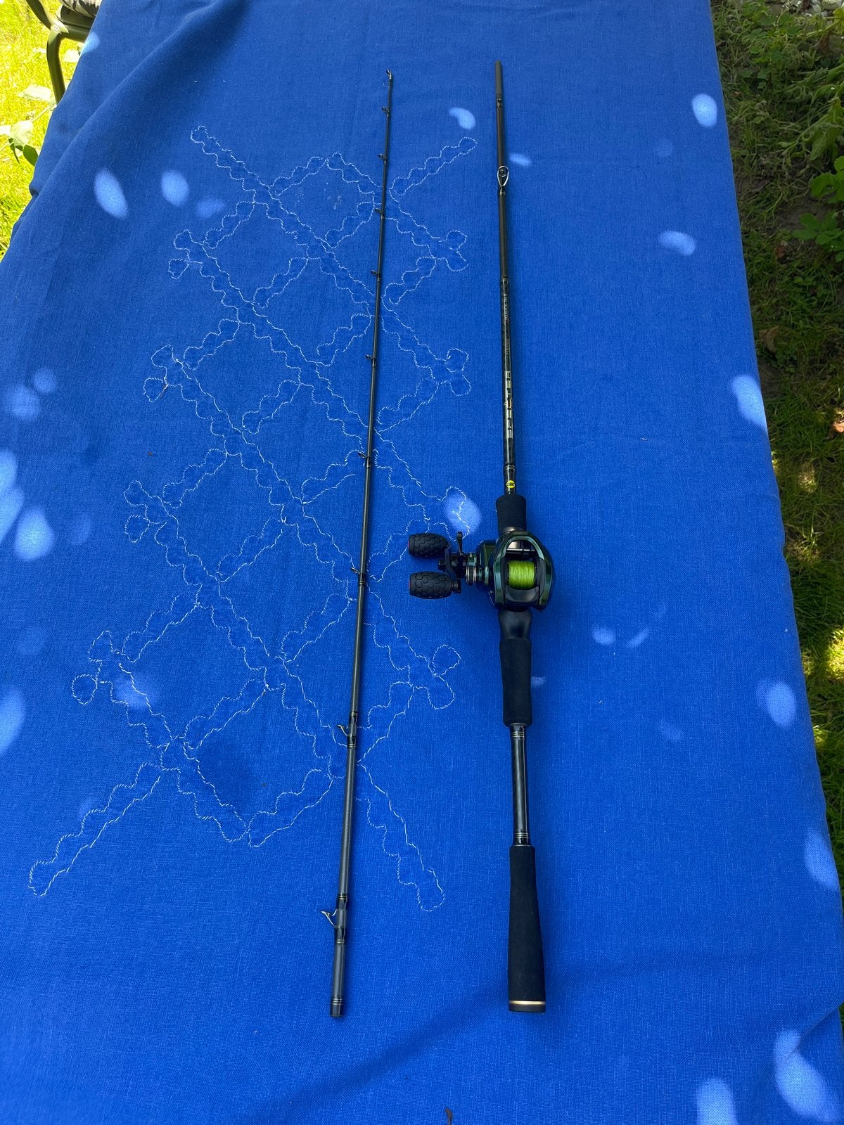 Spro Specter baitcaster hengel 30-80 gr en JC elite reel, Ophalen of Verzenden, Zo goed als nieuw, Complete hengel