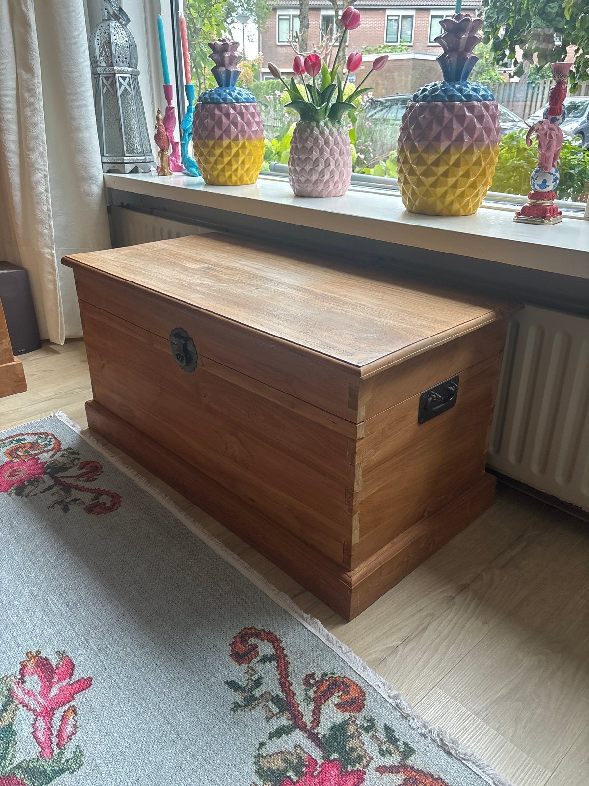 Houten opbergkist/dekenkist, Ophalen, 50 – 75, Gebruikt, 100 tot 150 cm