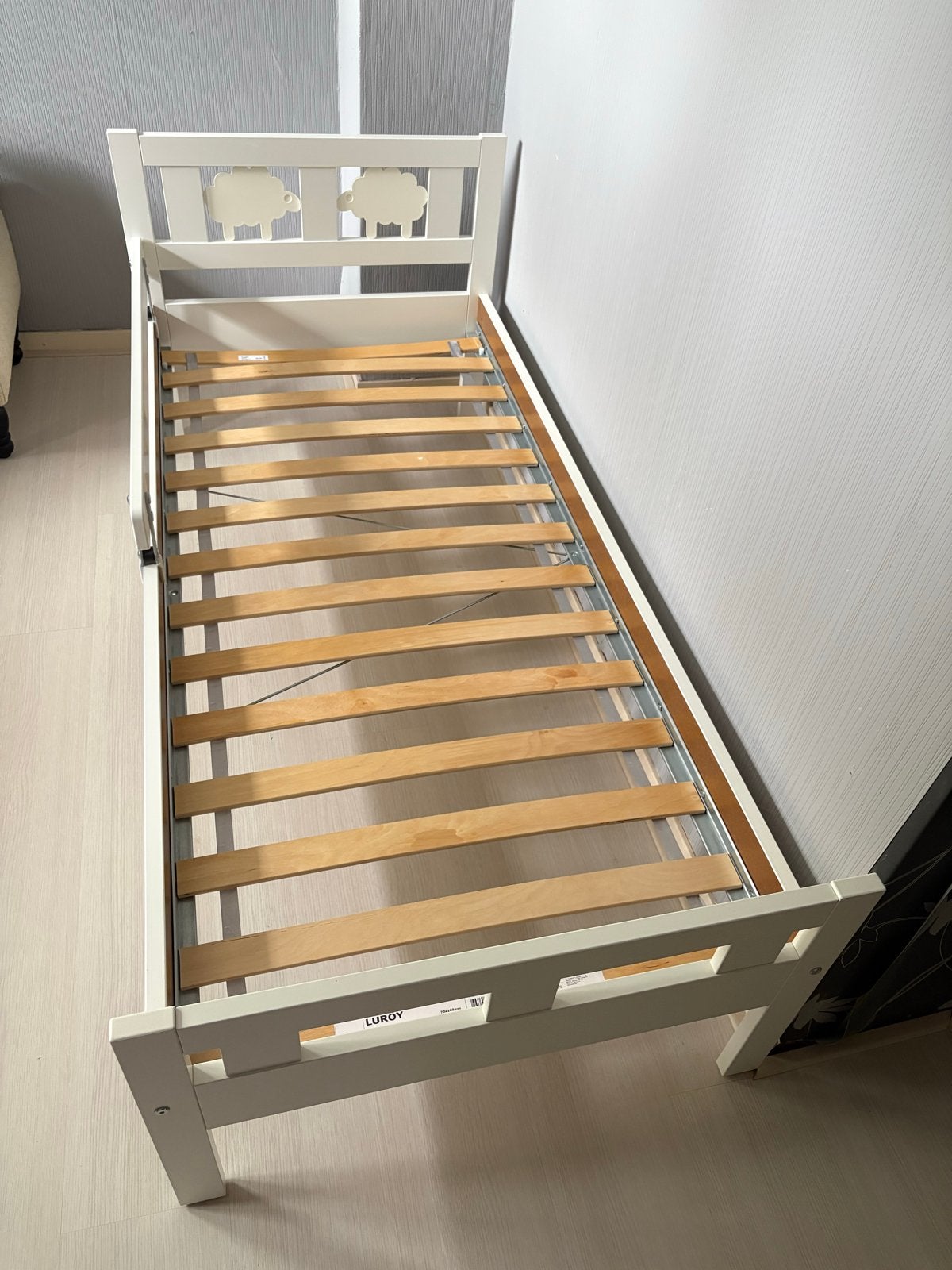 IKEA Kritter kinderbed met lattenbodem en matras, Ophalen, Gebruikt, 70 tot 85 cm, Lattenbodem