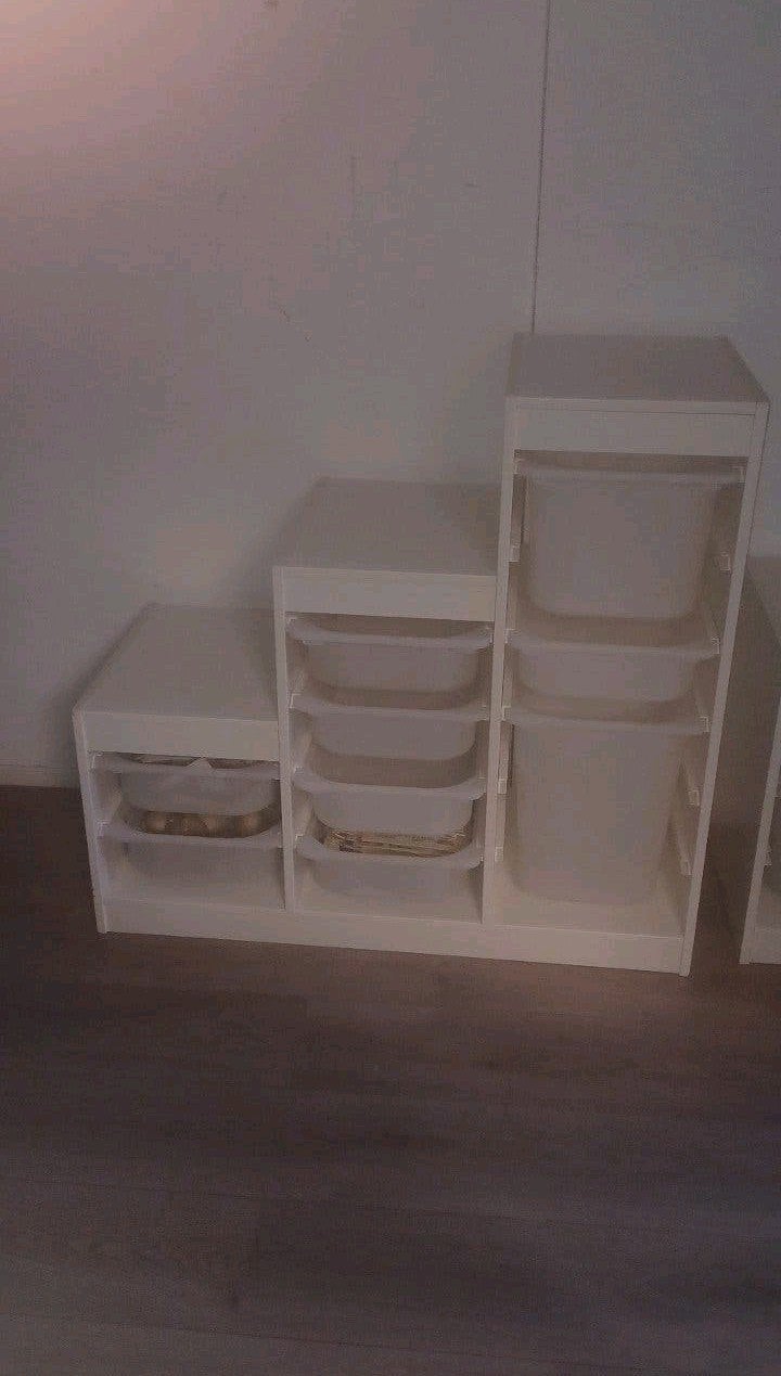 IKEA TROFAST Opbergcombinatie met bakken, wit/wit, Ophalen, Zo goed als nieuw, Kast