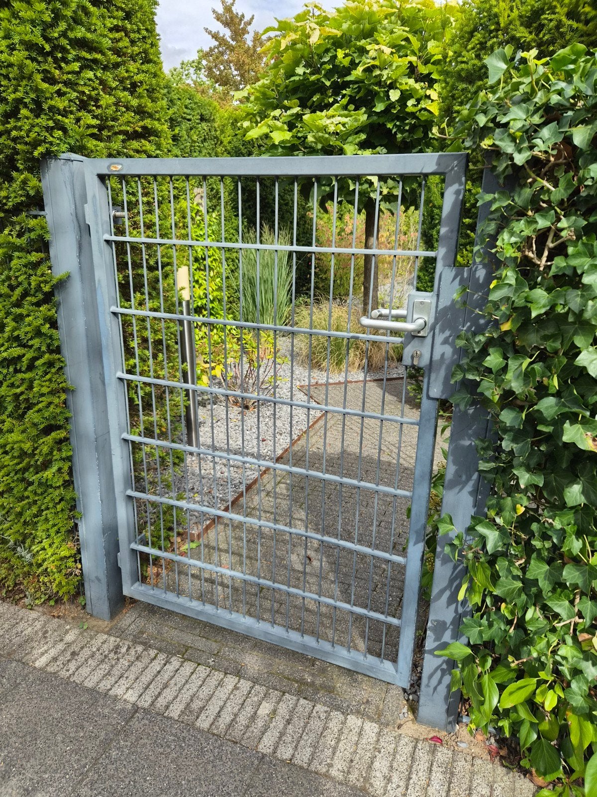 Robuust metalen tuinhek met poort, Tuin en Terras, Met poort, Gebruikt, Ophalen of Verzenden, Tuinhek