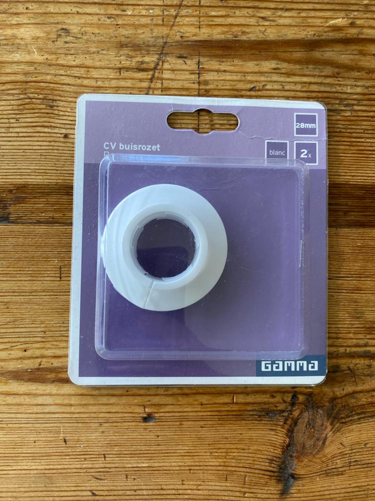 GAMMA CV buisrozet 28mm wit (2 stuks), Pvc, Overige typen, Nieuw, Minder dan 2 meter
