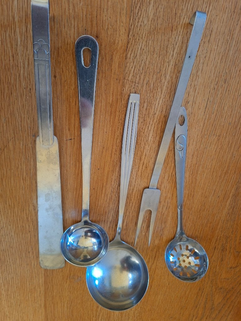 lepels, vleesvork en bakspaan, Ophalen of Verzenden