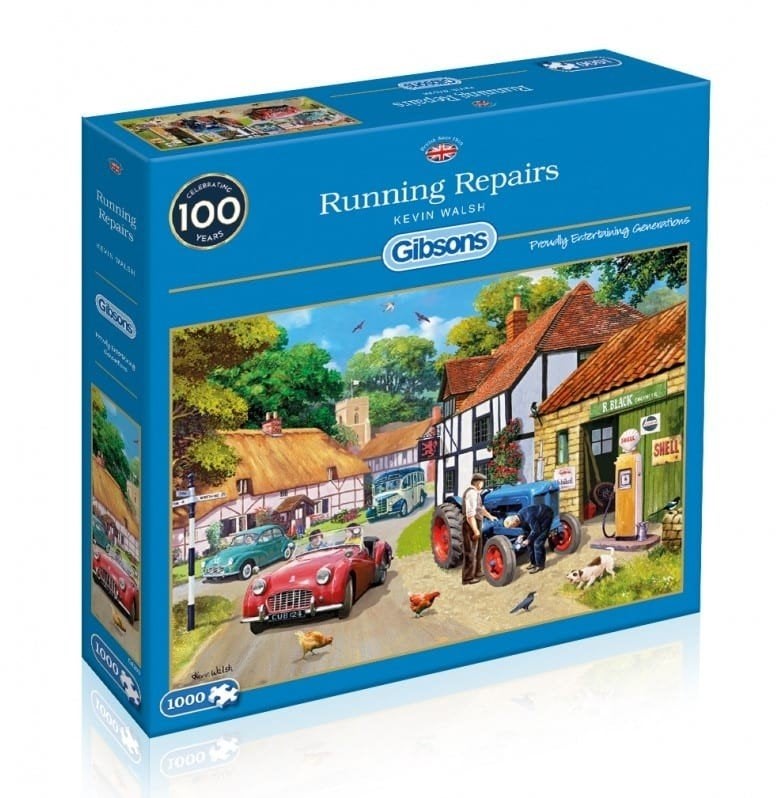 Puzzel Gibsons Running repairs 1.000 stukjes, Ophalen of Verzenden, 500 t/m 1500 stukjes, Zo goed als nieuw