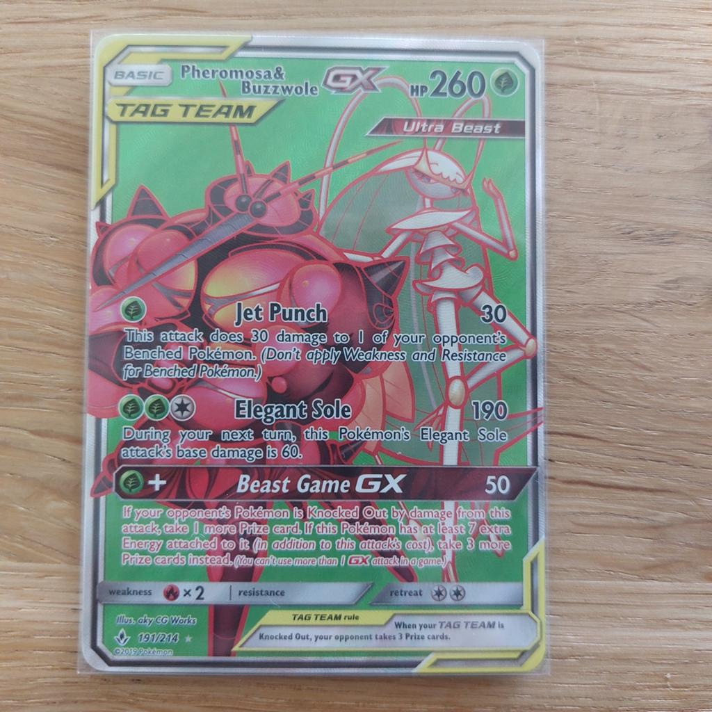 Pheromosa & Buzzwole GX Pokémon Kaart – Tag Team GX, Ophalen of Verzenden, Zo goed als nieuw