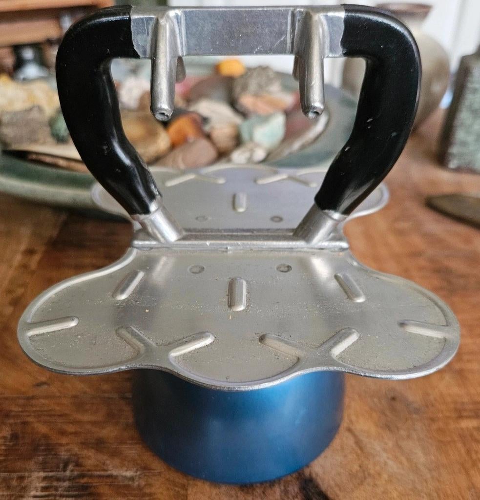 Vintage Italiaans Espressoapparaat - Blauw Aluminium, Ophalen of Verzenden