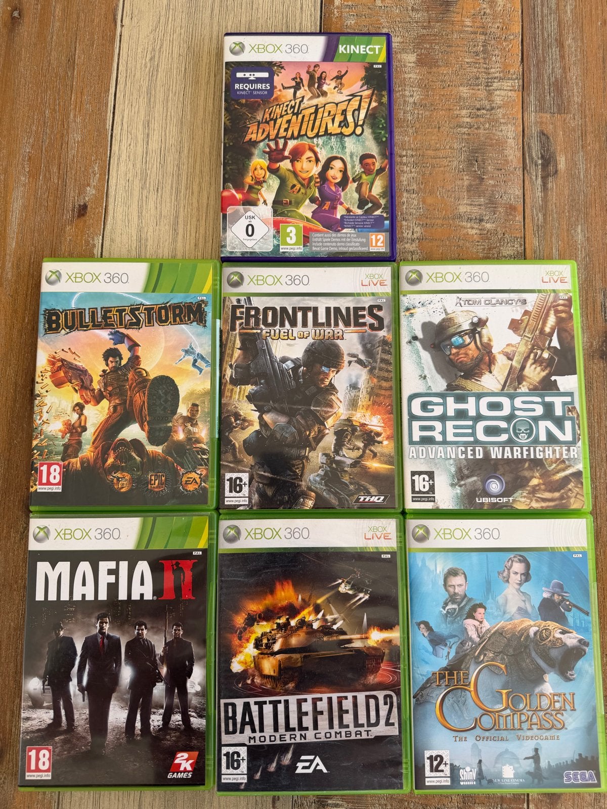 Xbox 360 Games: Kinect Adventures, Bulletstorm, Mafia II e.a, Online, Gebruikt, Vanaf 18 jaar, Overige genres
