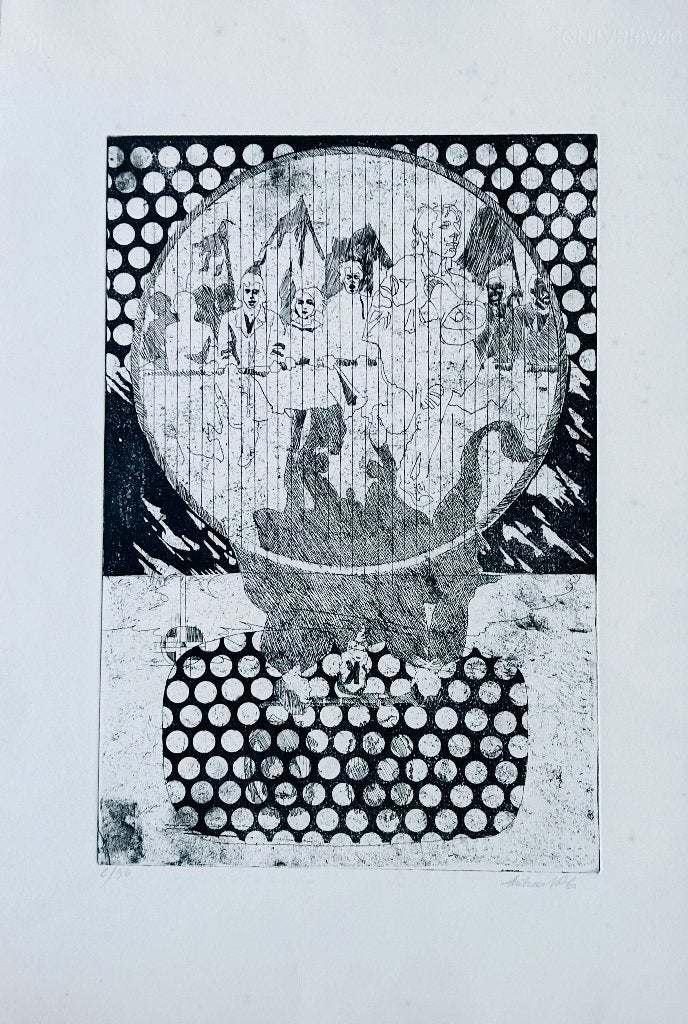 Ets Andreo    ZOMEROPRUIMING, Antiek en Kunst, Kunst | Litho's en Zeefdrukken, Origineel, Ophalen of Verzenden, Ets