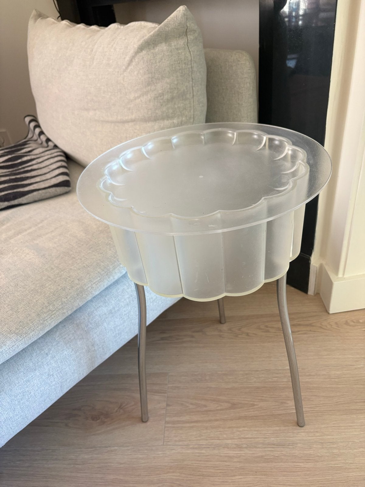 Ikea HATTEN bijzettafel, Ehlen Johansson, vintage 1994, Gebruikt, Rond, Ophalen, 45 tot 60 cm
