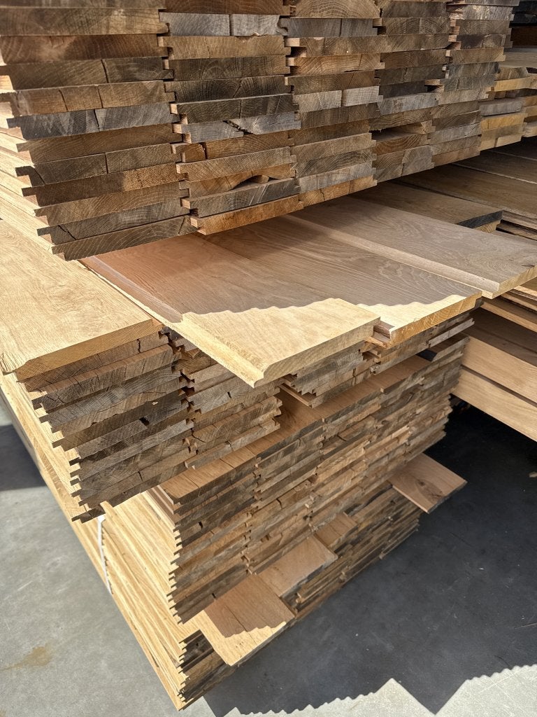 Zeer rustieke geschaafde eiken shiplap