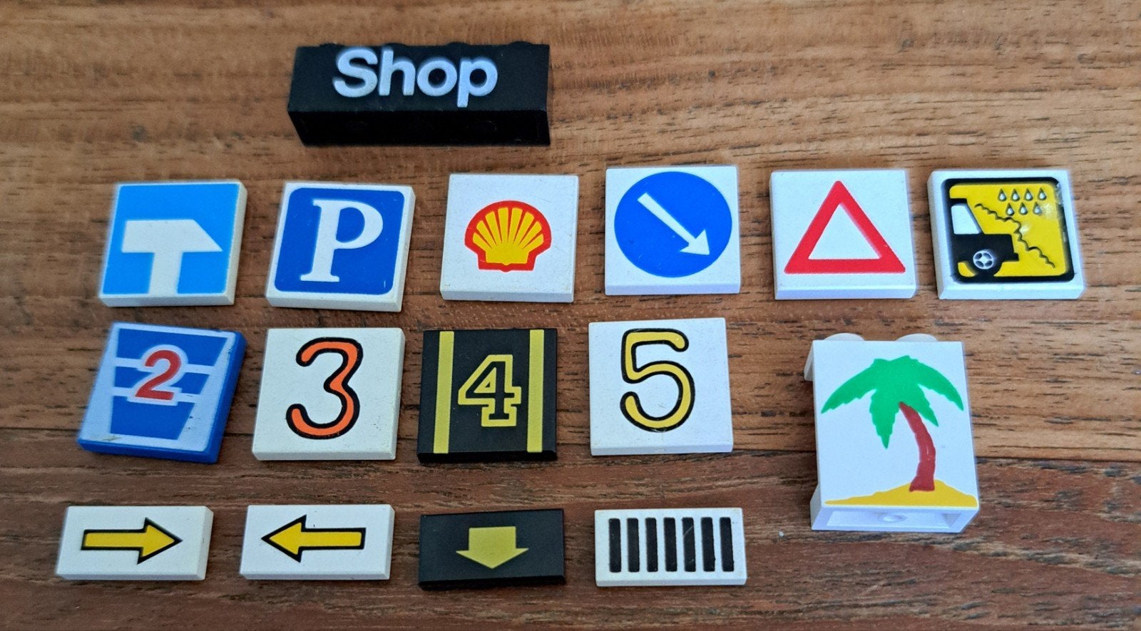 Setje vintage bedrukte lego steentjes 80's 90's, Ophalen of Verzenden, Losse stenen, Lego