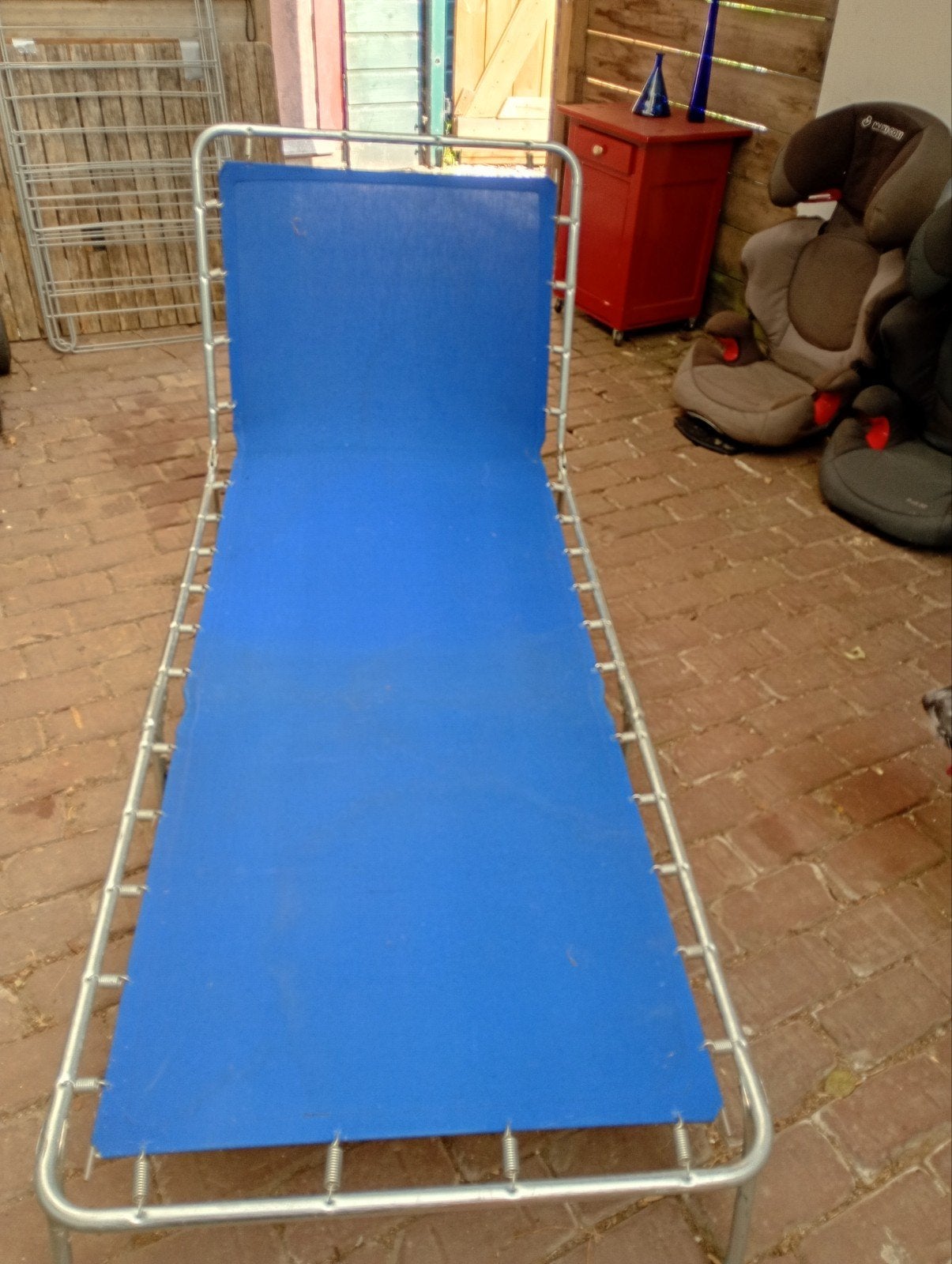 Ligbed, Ophalen, Gebruikt, Aluminium, Inklapbaar