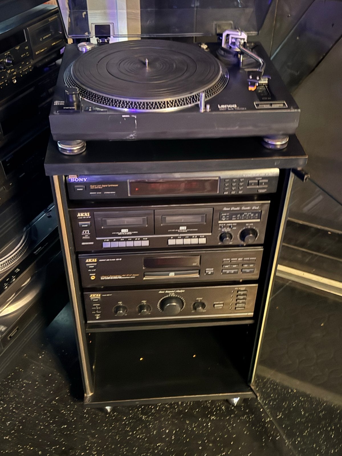 Stereoset met meubel, Audio, Tv en Foto, Ophalen, Gebruikt, Cassettedeck, Losse componenten