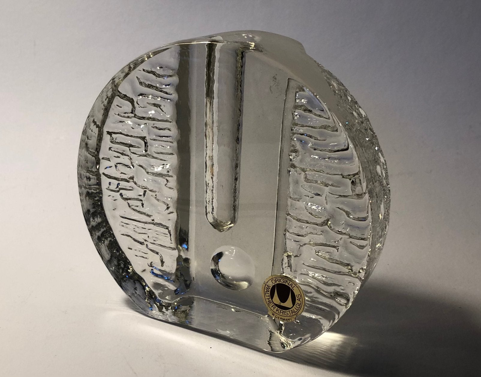 Walther glas solifleur, kristalglas, vintage, Ophalen of Verzenden, Zo goed als nieuw, Overige kleuren, Glas