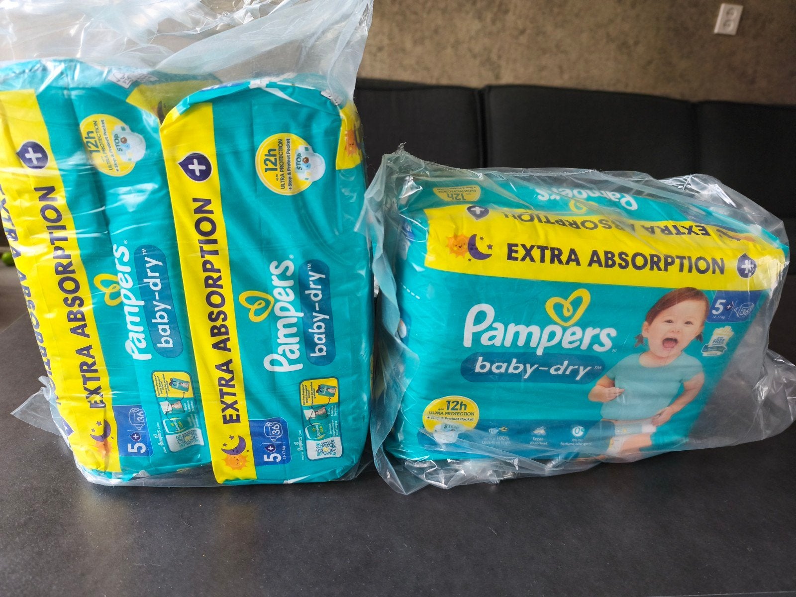 3 pakken Pampers Baby-Dry maat 5+ (12-17kg), Ophalen, Nieuw