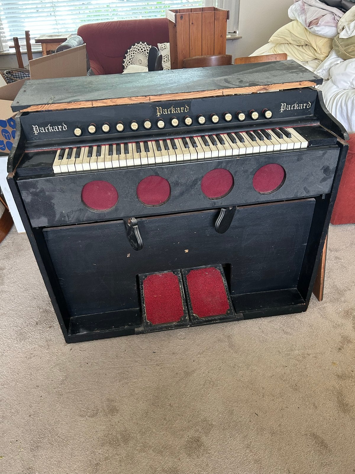 Antiek Harmonium - Packard - Opknapper, Muziek en Instrumenten, Ophalen, Gebruikt, 1 klavier, Harmonium