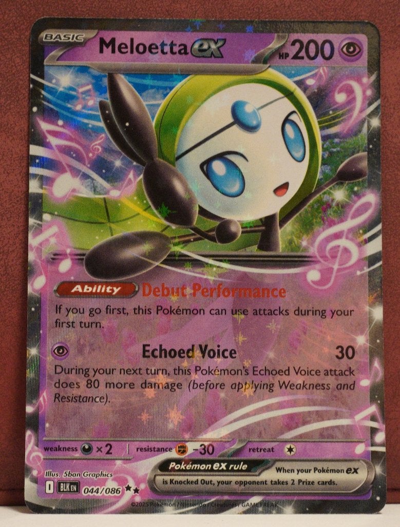 Meloetta EX 044-086 Black Bolt Pokèmon Kaart, Verzenden, Nieuw, Losse kaart