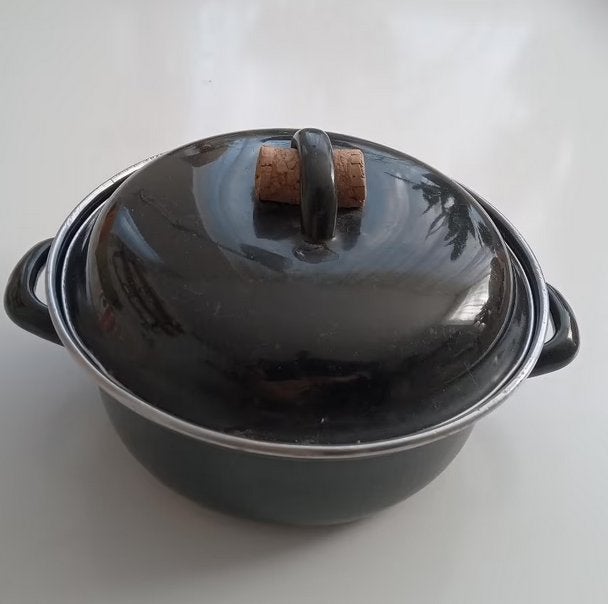 Klein zwart emaille pannetje, vintage, Oosterveldweg 15, 7274 DZ, Gebruikt, Verzenden, Rvs