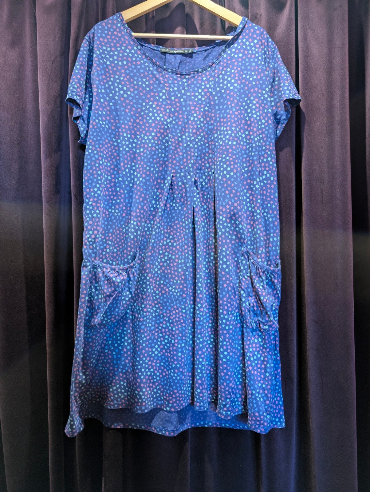 Gudrun Sjoden blauwe jurk, maat XL, 100% katoen, Kleding | Dames, Zo goed als nieuw, Knielengte, Gudrun Sjoden, Verzenden