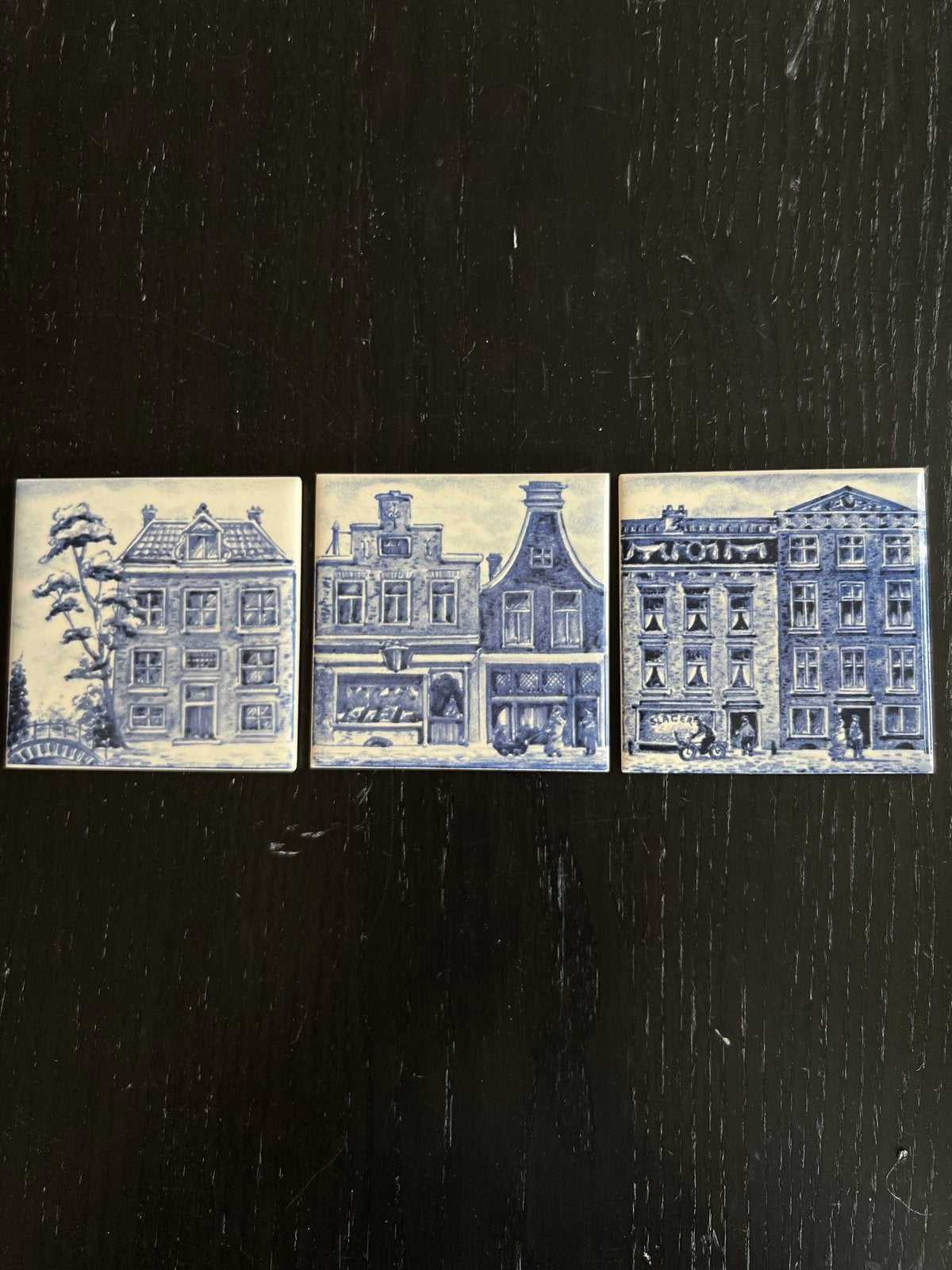 Vintage KLM Business Class Delfts blauwe tegeltjes/onderzett, Ophalen of Verzenden, Zo goed als nieuw