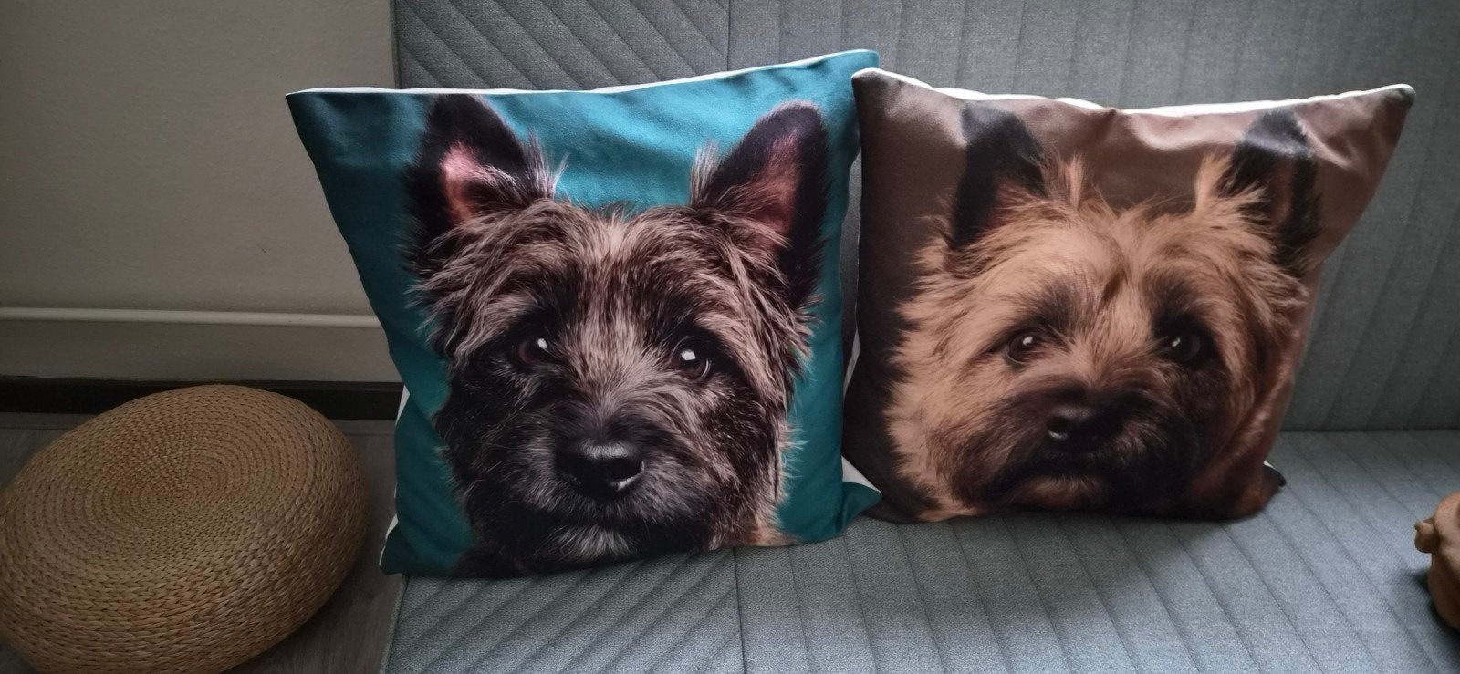 2 kussens 40x40 met cairnterrier, Ophalen of Verzenden, Vierkant