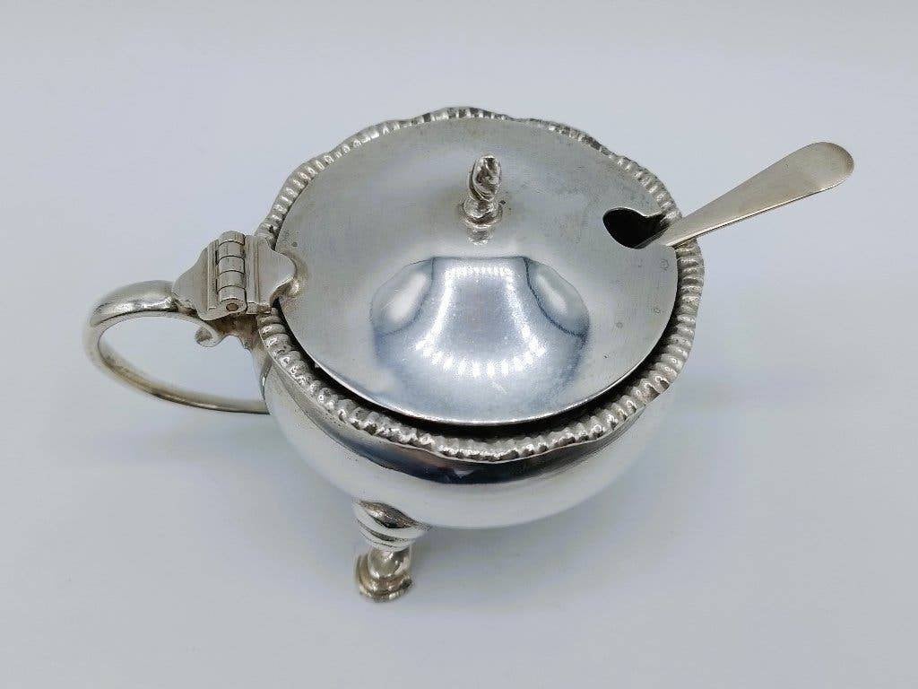 Zilveren mosterdpot, E. Barnard & Sons Ltd, Londen, 1977, Antiek en Kunst, Verzenden, Zilver
