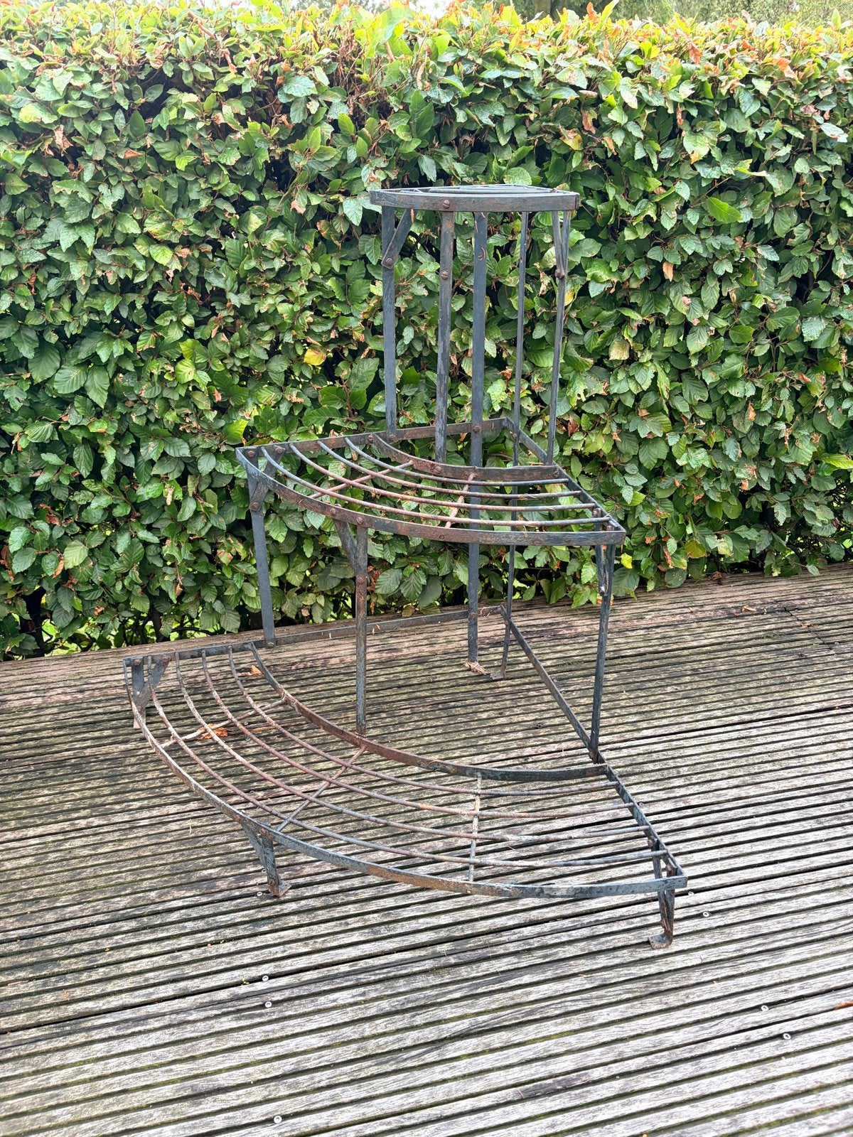 Vintage plantenrek / plantenstandaard voor tuin of balkon, Ophalen, Gebruikt, Balkon, Metaal