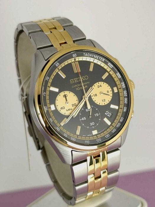 Ongedragen Seiko Militair Chronograaf heren horloge, Staal, Polshorloge, Nieuw, Ophalen of Verzenden