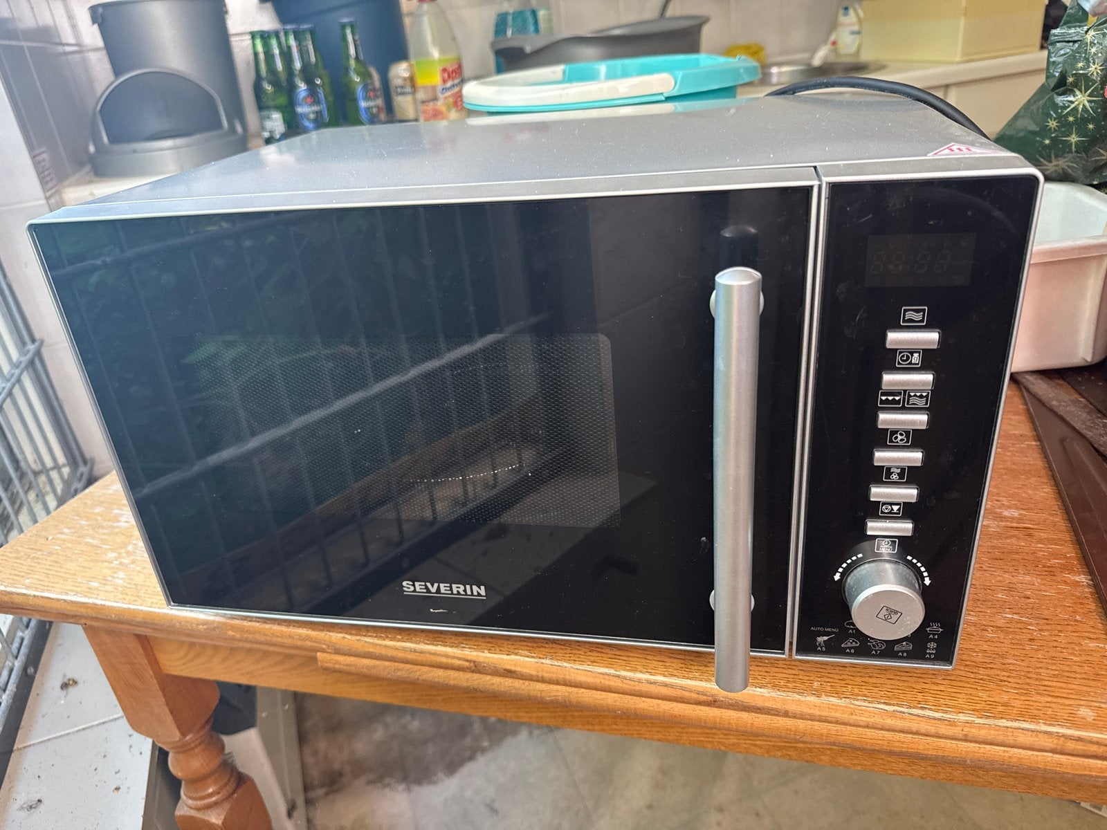Severin Combimagnetron MW 7865/Type 7877 - Zilver/Zwart, Combimagnetron, Grill, Ophalen of Verzenden, Zo goed als nieuw