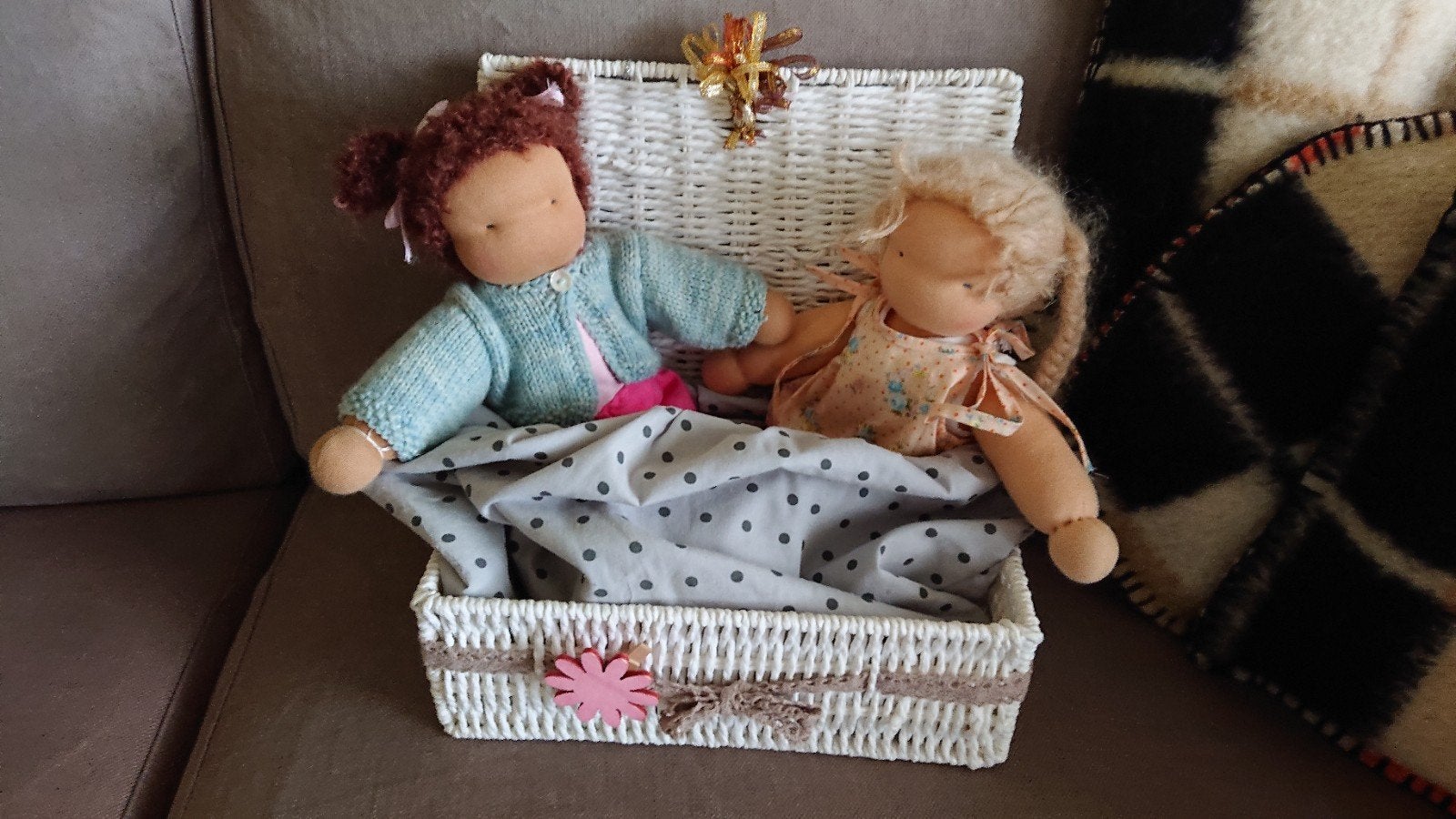 2 antroposofische zonnekindpoppen, Ophalen of Verzenden, Babypop