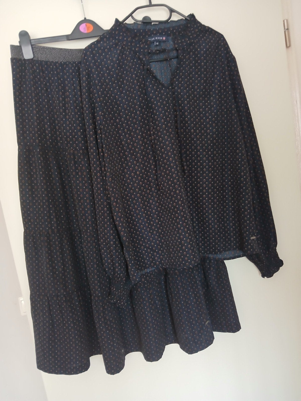 Nieuwe rok en blouse set maat 44/46, BLUE RIVER, Zwart, Maat 46/48 (XL) of groter, Nieuw