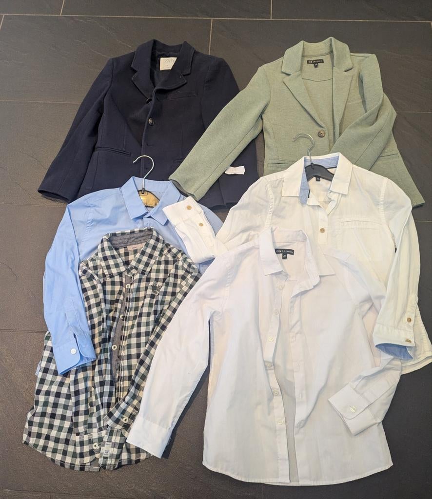 122 Nette kleding: 2 colberts en 4 overhemden, Kinderen en Baby's, Kinderkleding | Maat 122, Ophalen of Verzenden, Zo goed als nieuw
